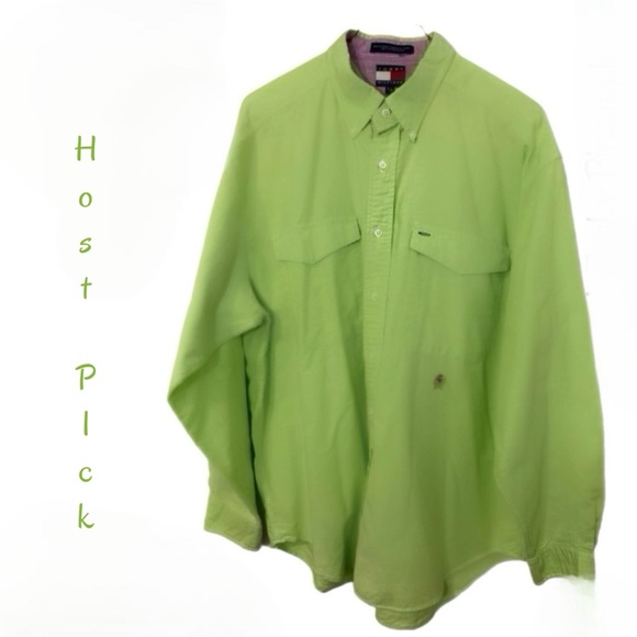 Tommy Hilfiger Other - 🍍Vintage Early 80’s Tommy Hilfiger Long Sleeve 
Button Down Sz. L Lime Green🍍